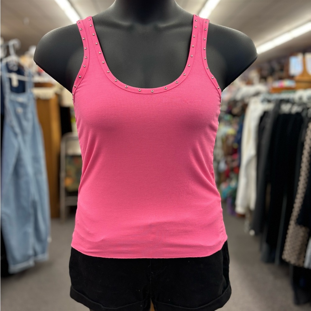 🛍️ POL ladies Small Pink Tank with Rivets NEW